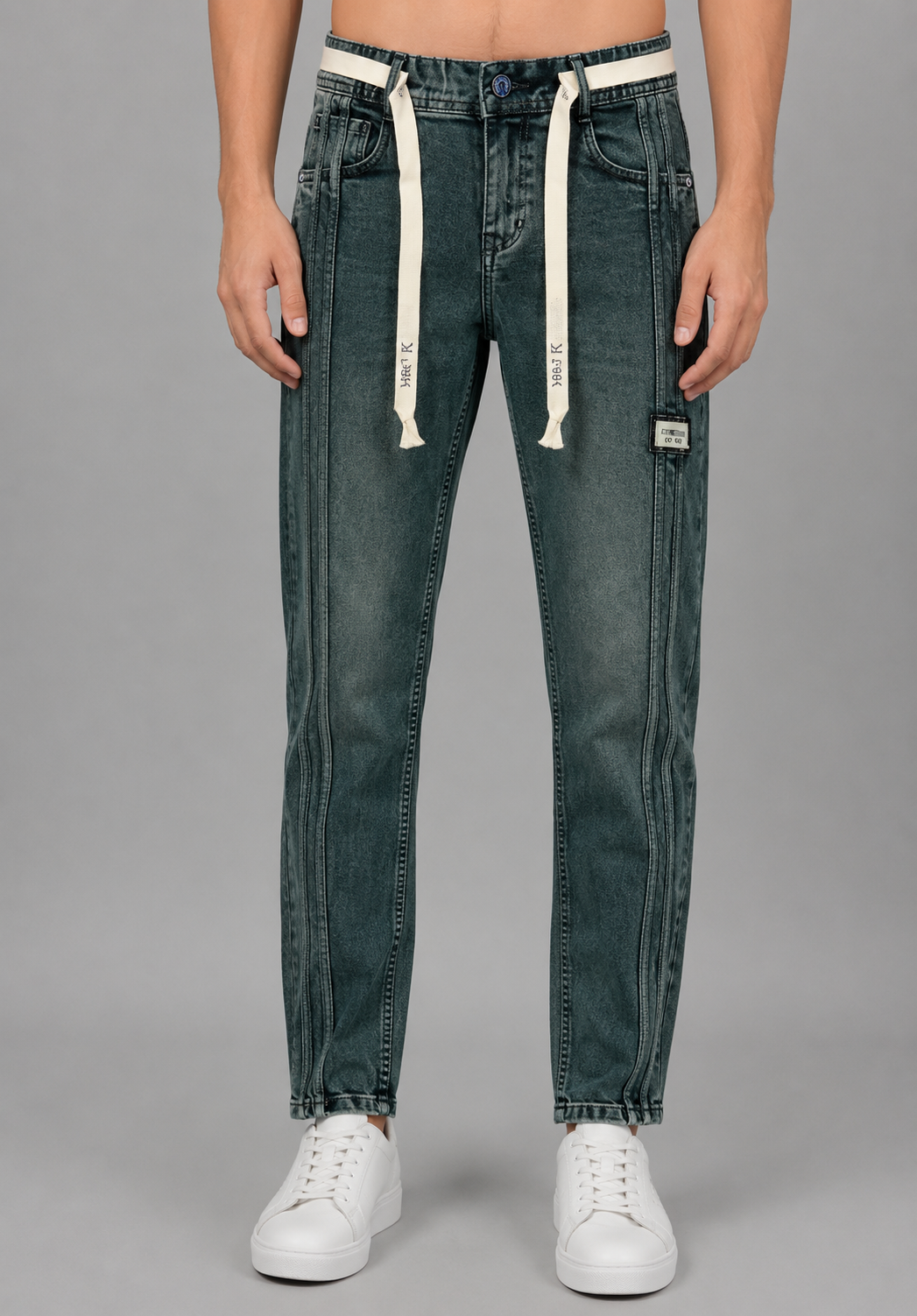 Distressed Paint Drip Front - Ahmedabad Jeans Wholesale Market Relief Road